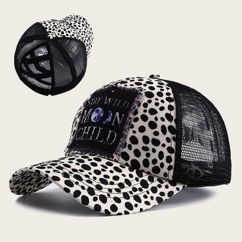 Women Fashion Leopard Cross Breathable Sunscreen Cap