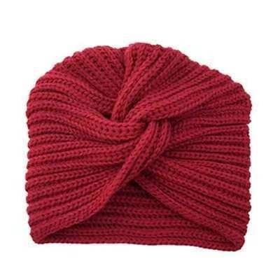 Women Fashion Imitation Cashmere Cross Wool Knitted Hat