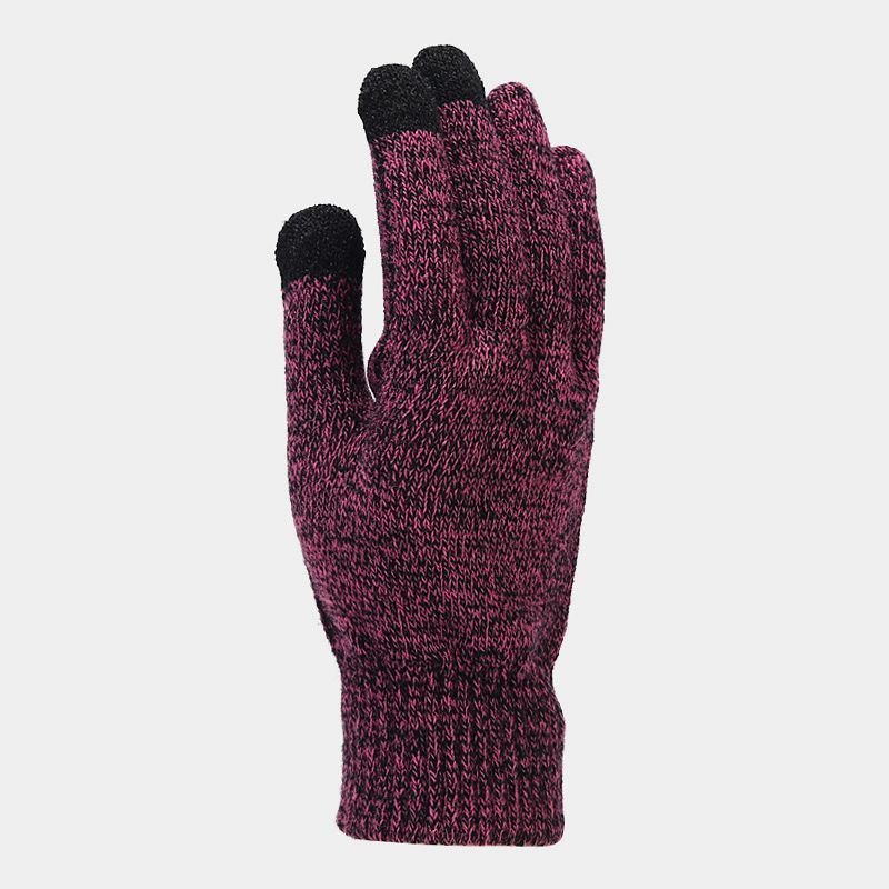 Autumn Winter Women Simple Fleece-Lined Warm Knitted Hat Scarf Gloves Three-Piece Set