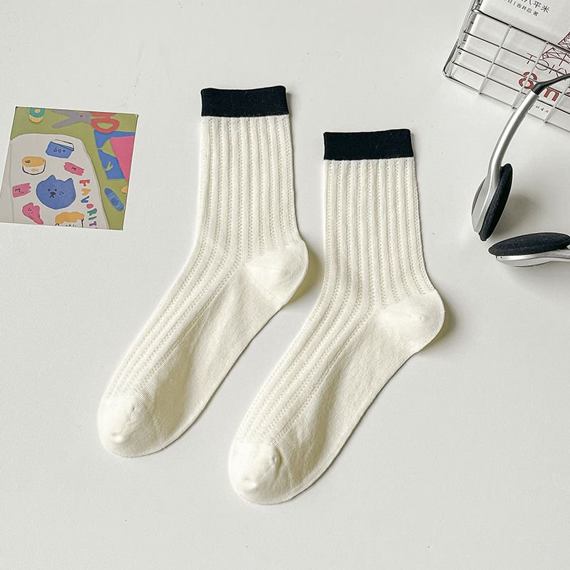 Women Summer Thin Mesh Cotton Breathable Seamless Color Matching Quarter Socks Custom
