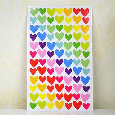 Simple Cartoon Cute Colorful Dot Heart Star Decorative Sticker