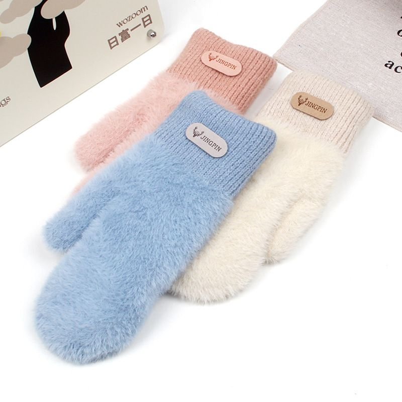 Autumn Winter Women Fashion Plush Warm Gloves