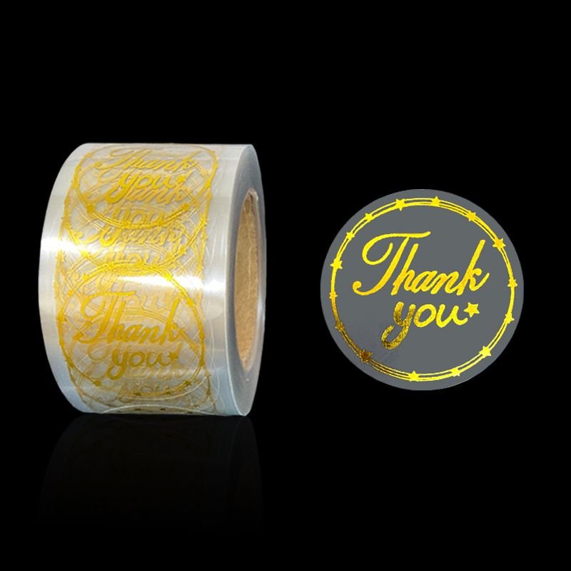 Round Transparent Bronzing Thank You Gift Packaging Decoration Adhesive Sealing Sticker