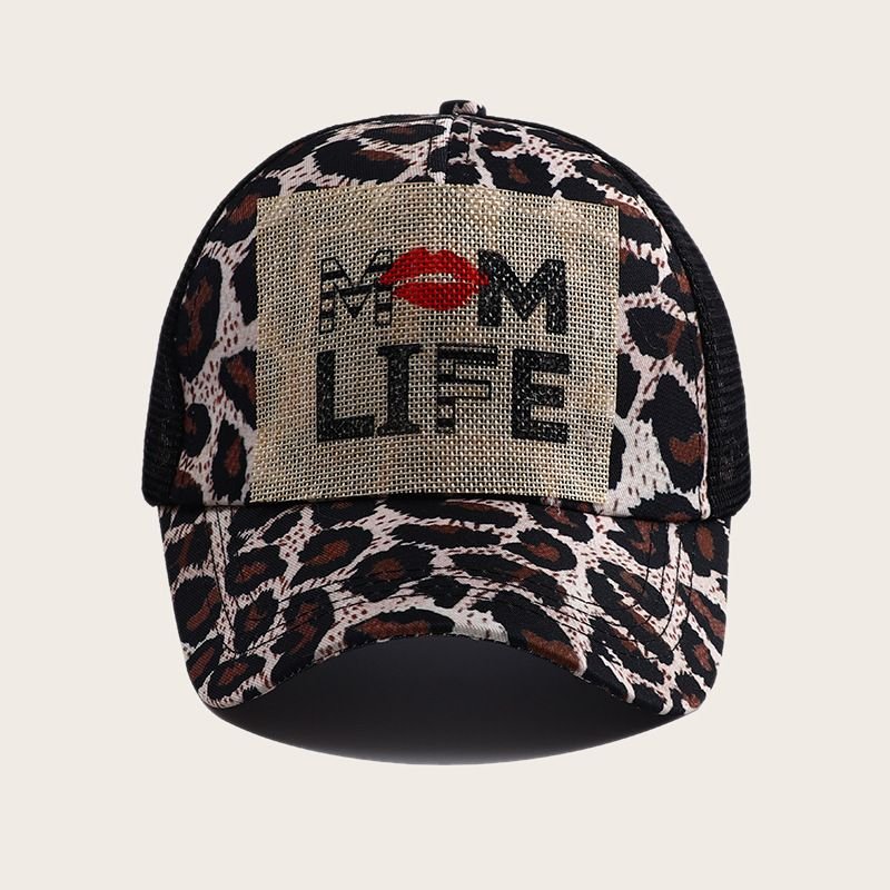 Women Fashion Leopard Cross Breathable Sunscreen Cap
