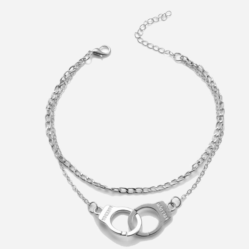 Women Fashion Creative Love Handcuffs Anklet