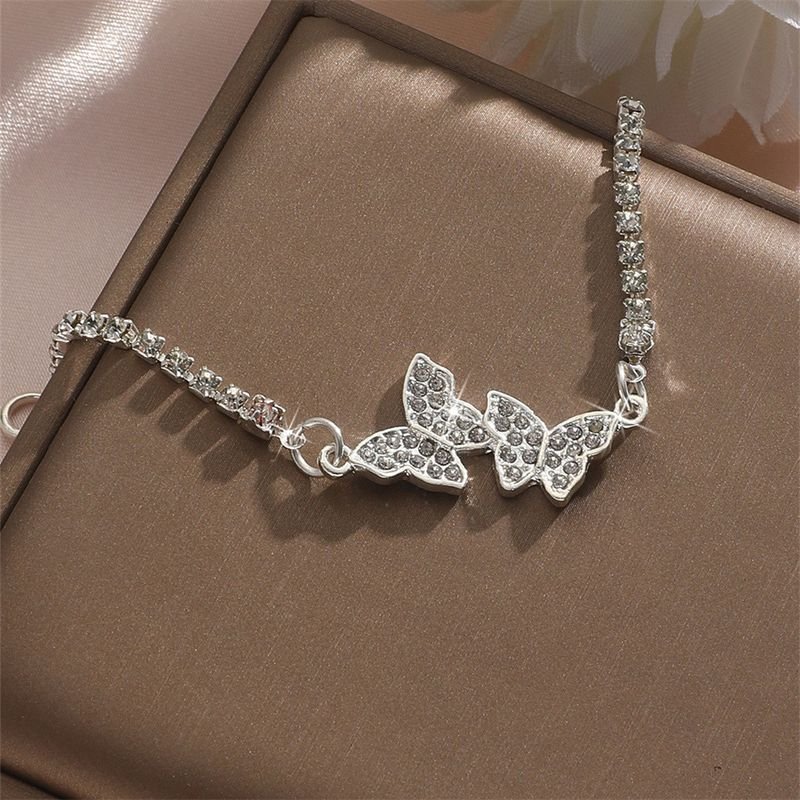 Women Fashion Creative Butterfly Rhinestone Anklet