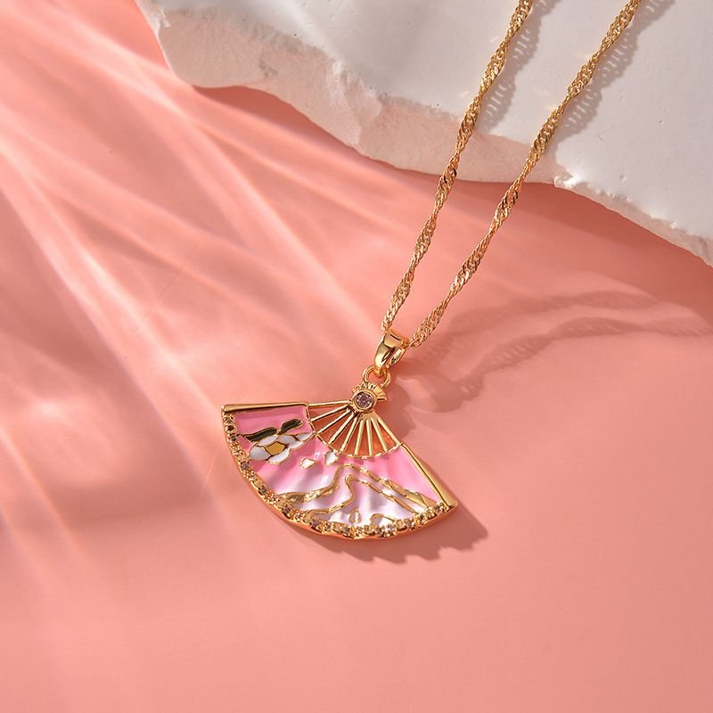 Fashion Vintage Fan Pendant Necklace