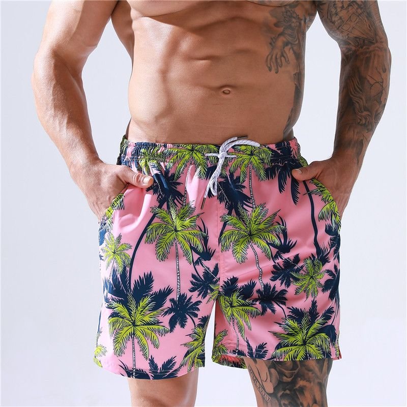 Men'S Casual Quick-Drying Printed Beach Surf Shorts