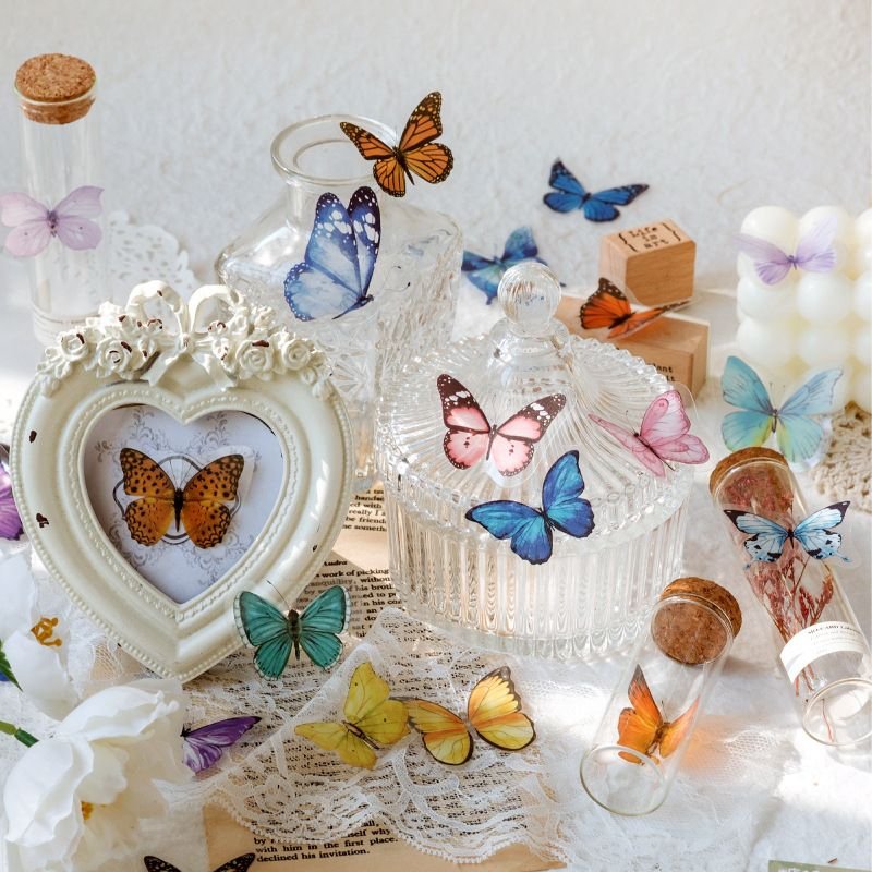 Dreamy Butterfly Nature Book Series Retro Hand Account Diary Diy Decorative Stickers