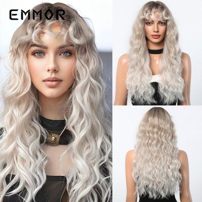 Women Fashion Gradient Long Curly Hair Wig