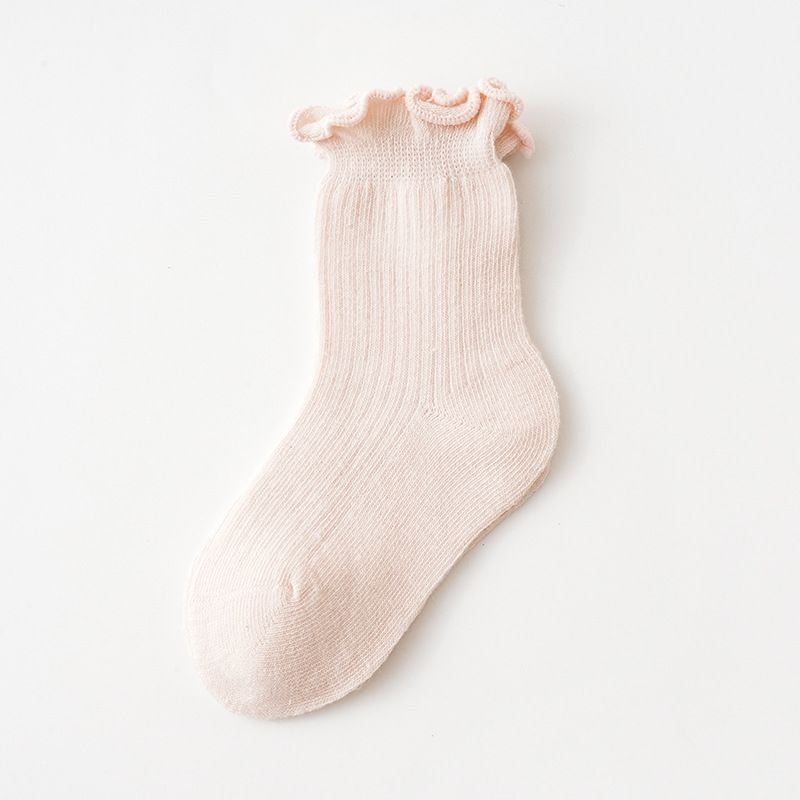 Baby Kids Girls Boneless Solid Color Mid-Cuff Socks Custom