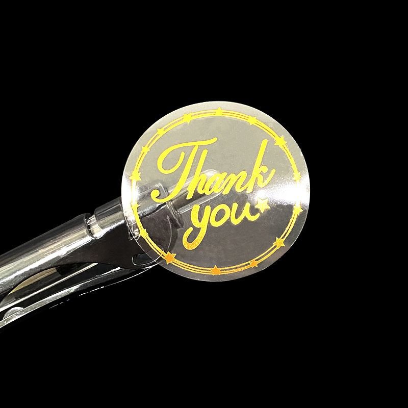 Round Transparent Bronzing Thank You Gift Packaging Decoration Adhesive Sealing Sticker