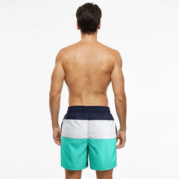 M-3XL Men Fashion Color Blocking Patchwork Loose Beach Shorts