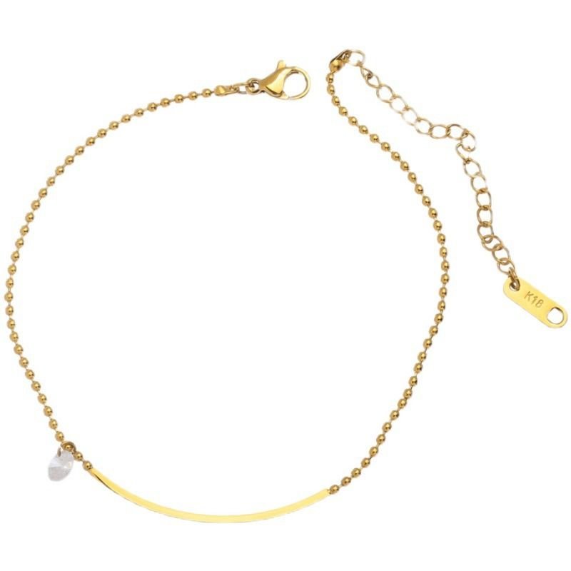Summer Women Simple Fashion Smile Rhinestone Anklet