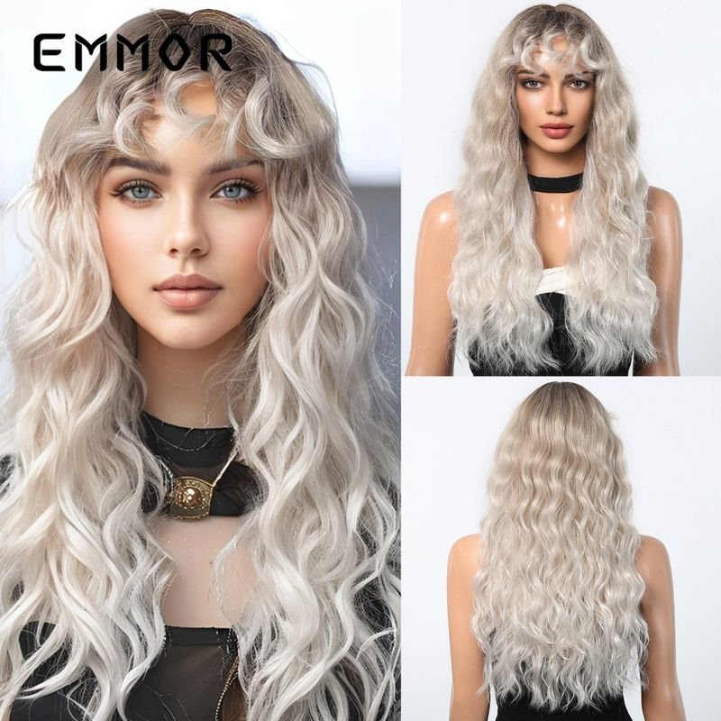 Women Fashion Gradient Long Curly Hair Wig