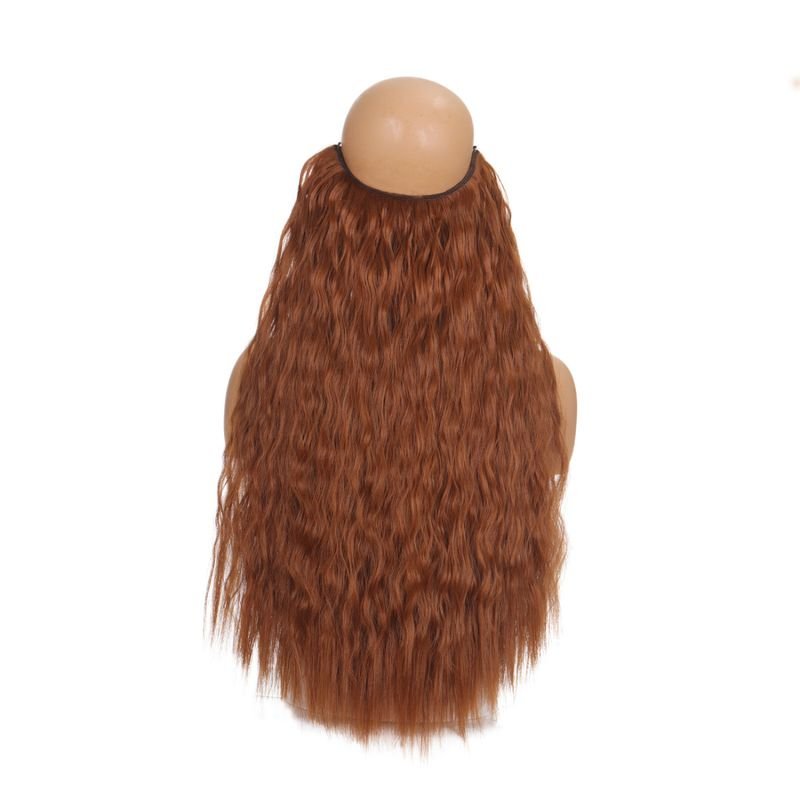Women Fashion Solid Color Fishing Line Water Ripple No Mark Wig Hair