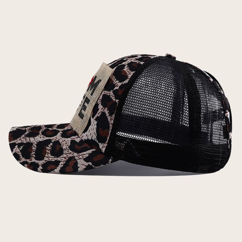 Women Fashion Leopard Cross Breathable Sunscreen Cap