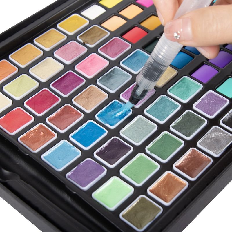 Solid Watercolor Pigment Pearl Color Classic Color 24 Color Art Supply Set