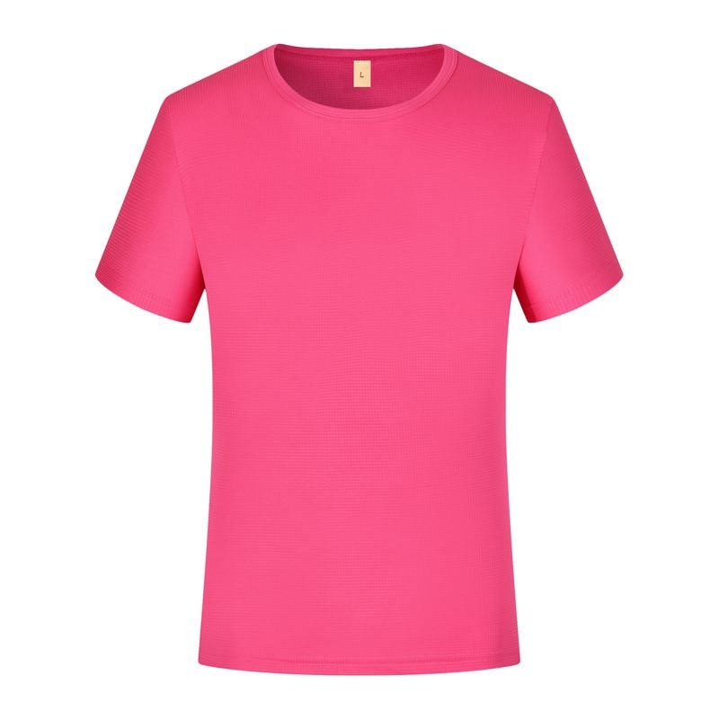 Unisex Summer Small Square Breathable Pattern Crew Neck Short Sleeve Quick-Drying Polyester T-Shirt Custom
