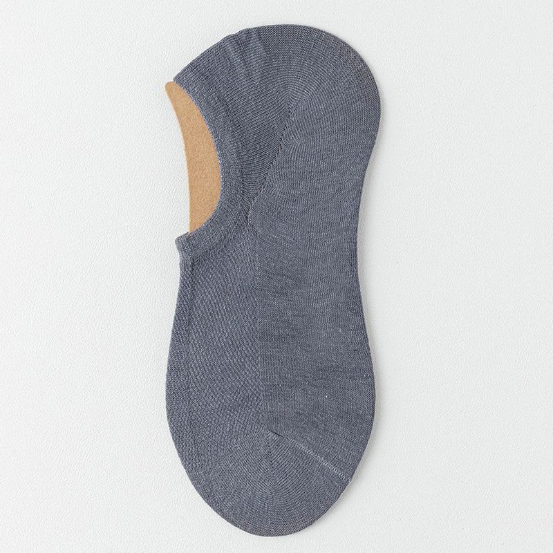 Summer Basic Men Boat Socks Non-Slip Invisible Mesh Breathable Cotton No-Show Custom Socks