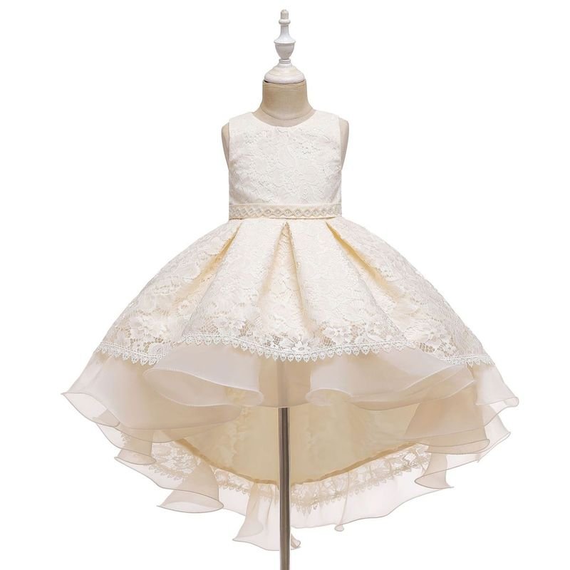 Kids Toddler Girls Fashion Flower Lace Sleeveless Party Tutu Dress