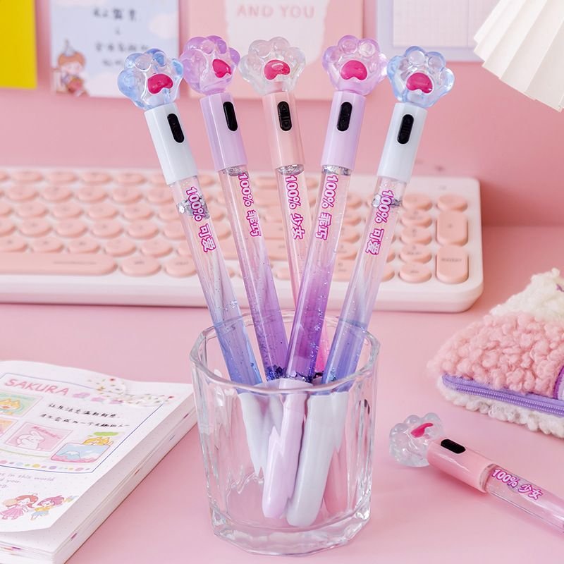 Simple Creative Cute Cat Claw Luminous Quicksand Gel Pen Student Stationery