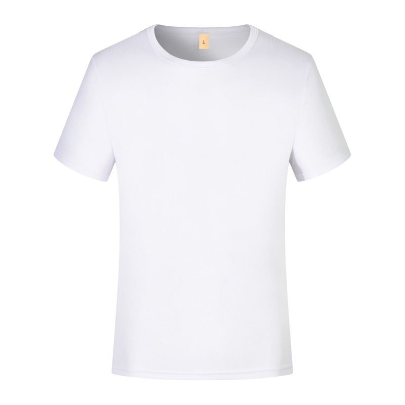Unisex Summer Small Square Breathable Pattern Crew Neck Short Sleeve Quick-Drying Polyester T-Shirt Custom
