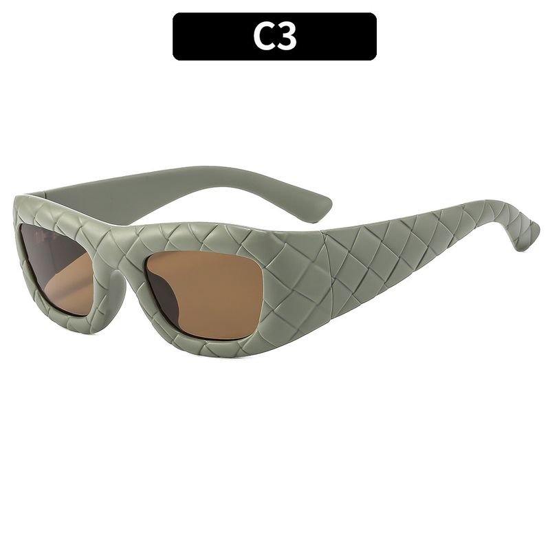 Women Fashion Woven Frame Sunglasses