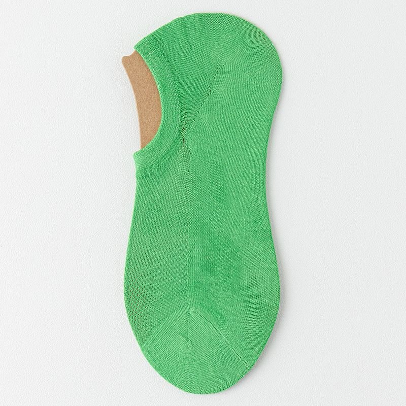 Summer Basic Men Boat Socks Non-Slip Invisible Mesh Breathable Cotton No-Show Custom Socks