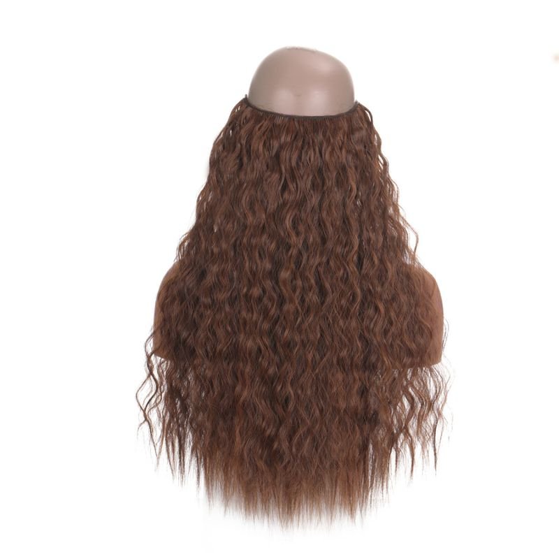 Women Fashion Solid Color Fishing Line Water Ripple No Mark Wig Hair