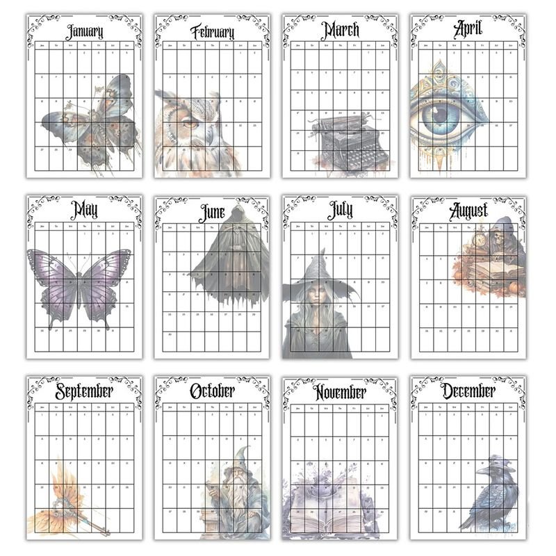 2025 Vintage Gothic Calendar