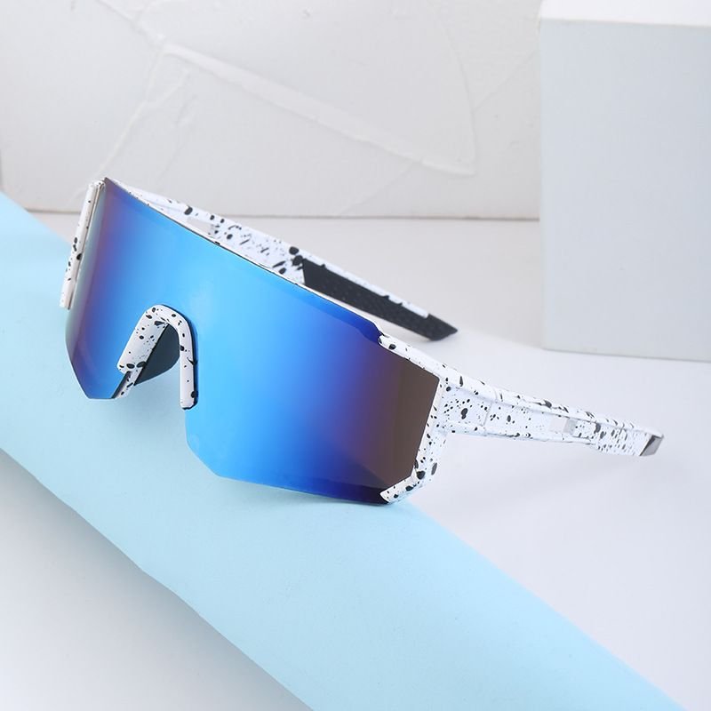 Fashionable Simple One-Piece Riding Colorful Sunglasses