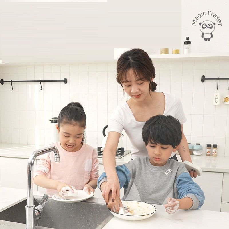 Fashion Creative Compressed Dishwashing Wood Pulp Cotton Cartoon Sponge Brush