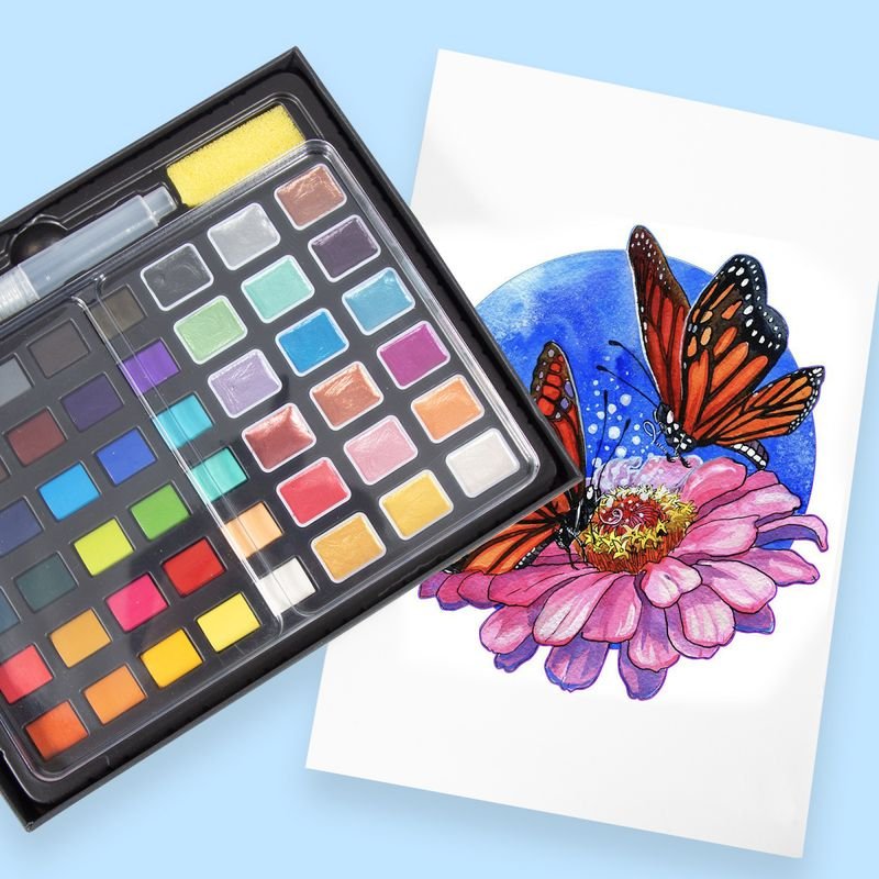 Solid Watercolor Pigment Pearl Color Classic Color 24 Color Art Supply Set