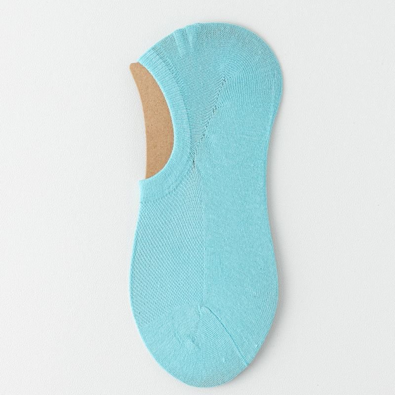 Summer Basic Men Boat Socks Non-Slip Invisible Mesh Breathable Cotton No-Show Custom Socks