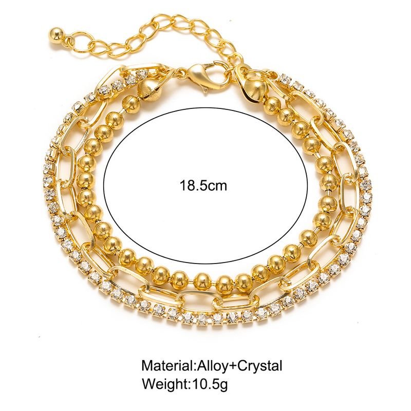 Fashion Women Rhinesttone Multi-Layer Golden Chain Anklet