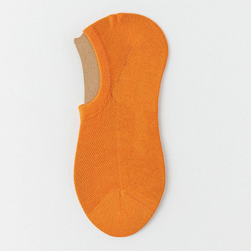 Summer Basic Men Boat Socks Non-Slip Invisible Mesh Breathable Cotton No-Show Custom Socks