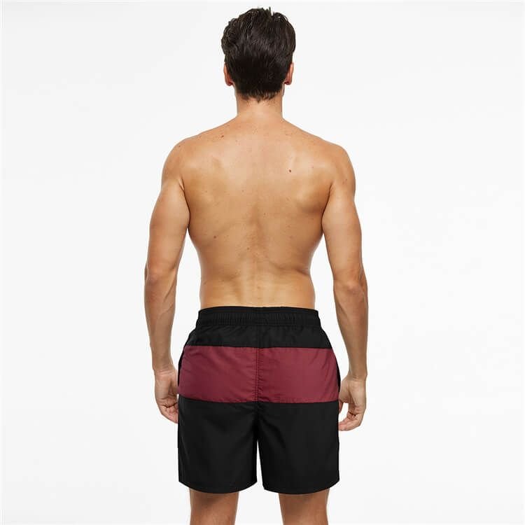 M-3XL Men Fashion Color Blocking Patchwork Loose Beach Shorts