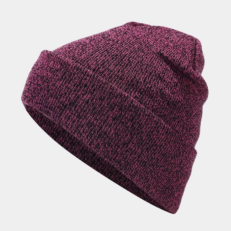 Autumn Winter Women Simple Fleece-Lined Warm Knitted Hat Scarf Gloves Three-Piece Set