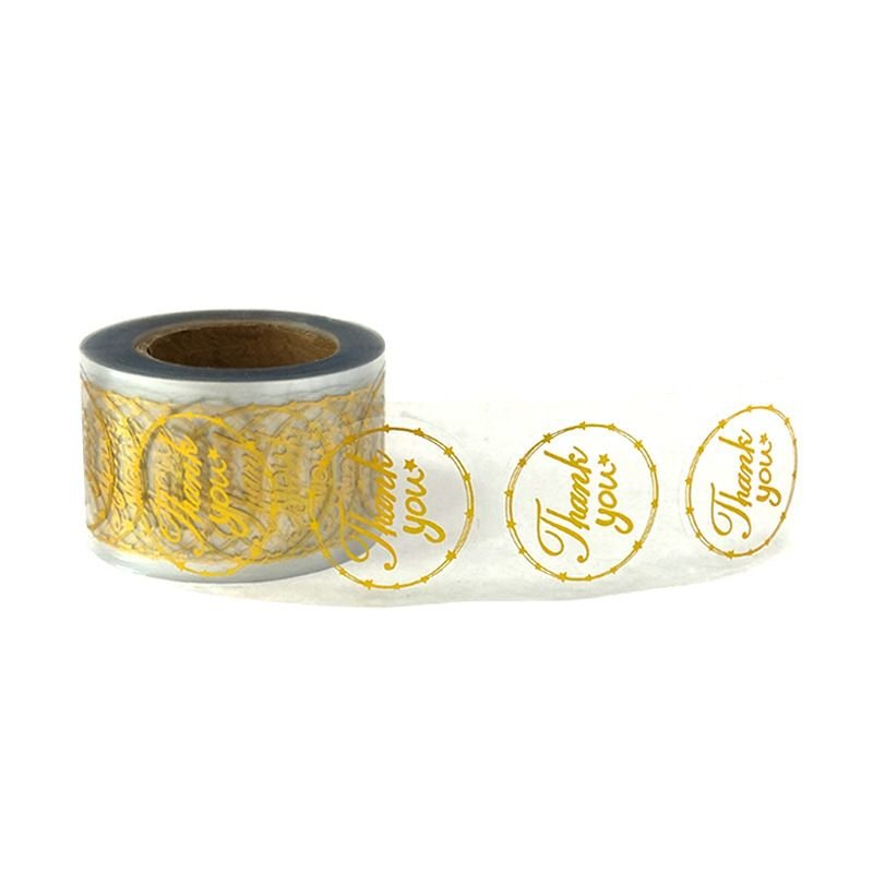 Round Transparent Bronzing Thank You Gift Packaging Decoration Adhesive Sealing Sticker