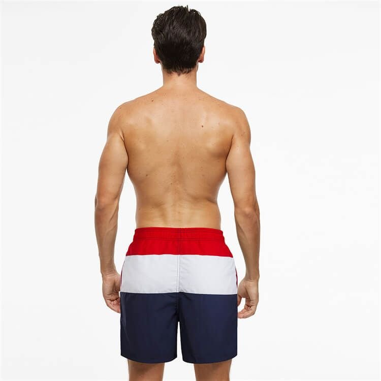 M-3XL Men Fashion Color Blocking Patchwork Loose Beach Shorts