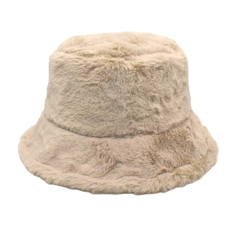 Autumn And Winter Solid Color Plush Warm Bucket Hat
